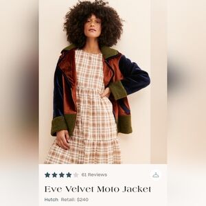 Hutch Eve Velvet Moto Jacket